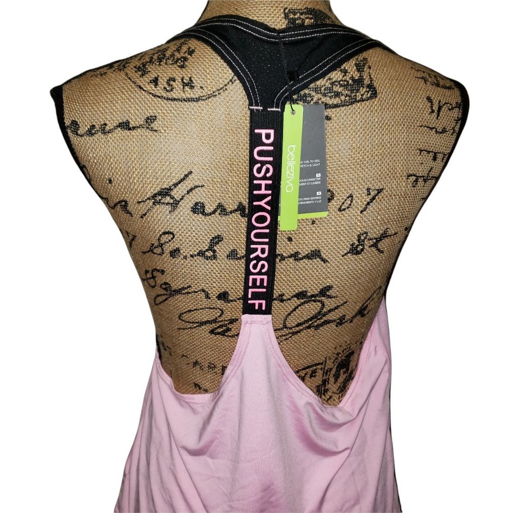 Belleziva work out open back comfortable stretch top new with tags size small